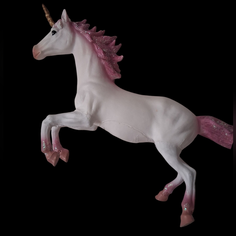Pink and White Unicorn Toy